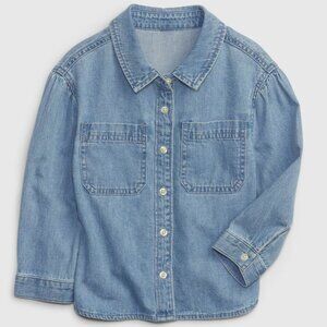 Baby Gap Light Blue Denim Button Up Long Sleeve Shirt
